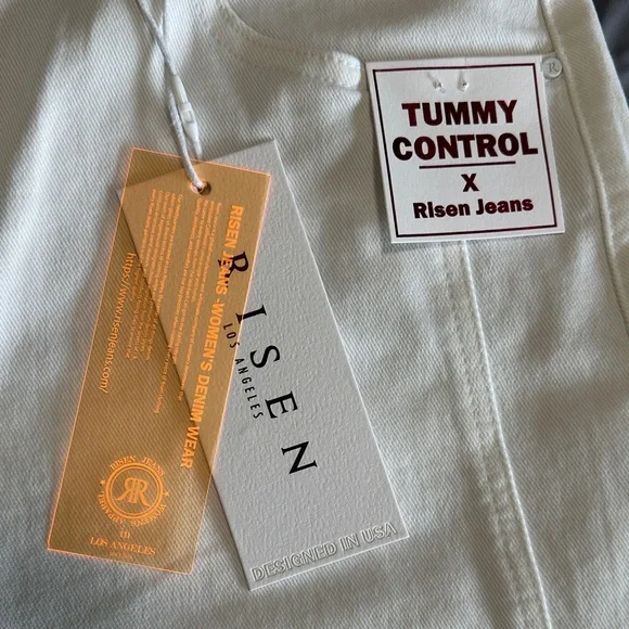 RISEN Women's White Barrel Leg Jeans - Picture 2 of 6